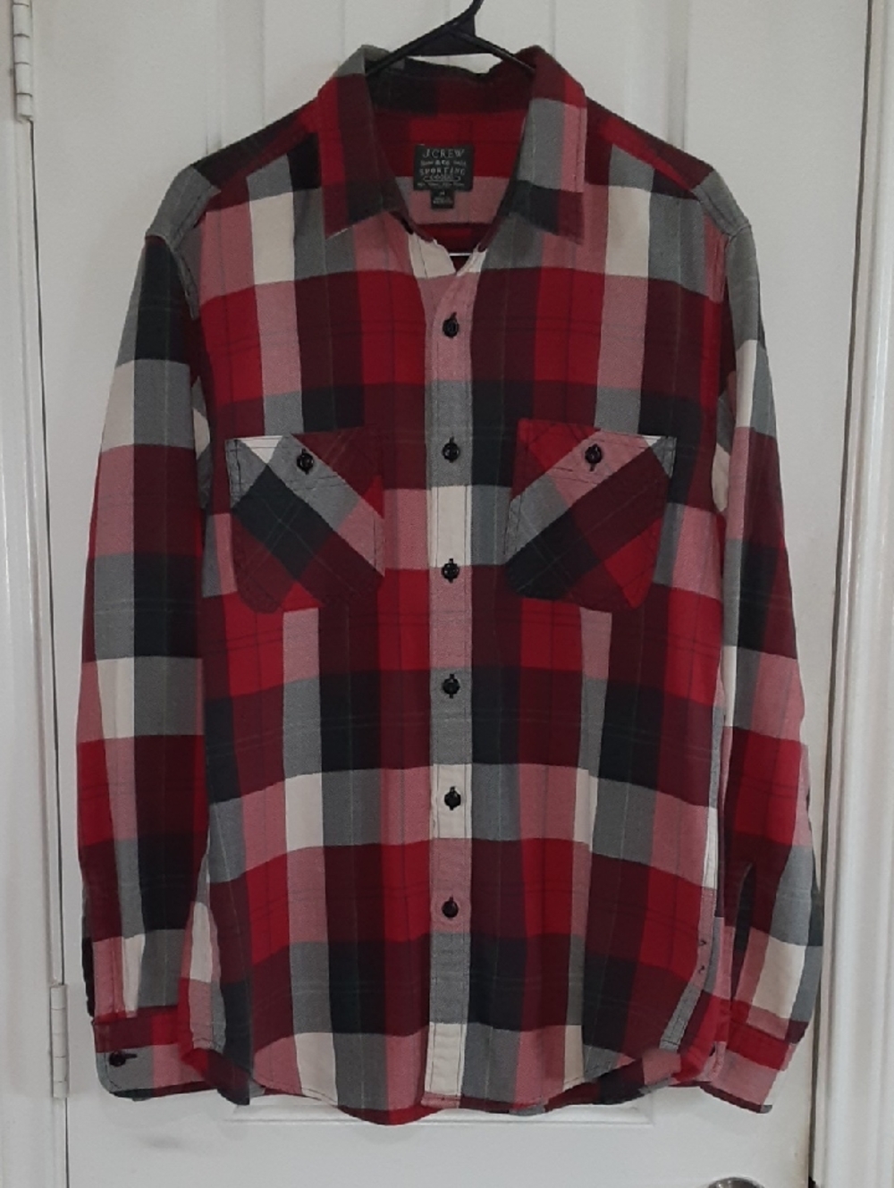 J. Crew Trade & Co. Sporting Goods Heavyweight Flannel - Red Plaid - M